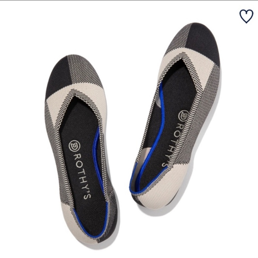 Rothys Captoe Black Plaid Slip on Flats